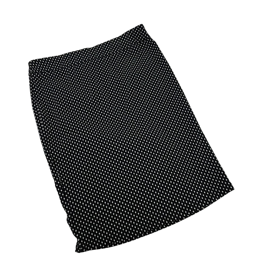 Soho Apparel Ltd Womens Black White Diamond Geometric Pencil Skirt Large 6265424